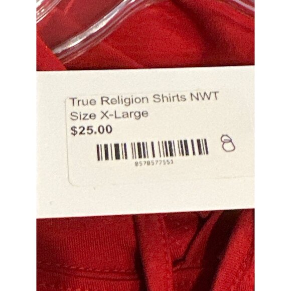 True Religion Red Hooded Tank Top XL Cotton - Picture 6 of 6